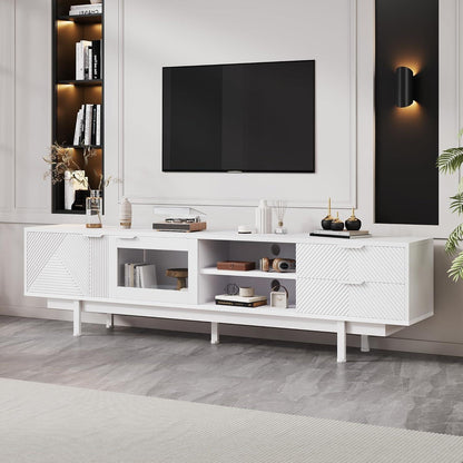 TV Lowboard Weiß mit Stauraum – 200x40x50.5cm