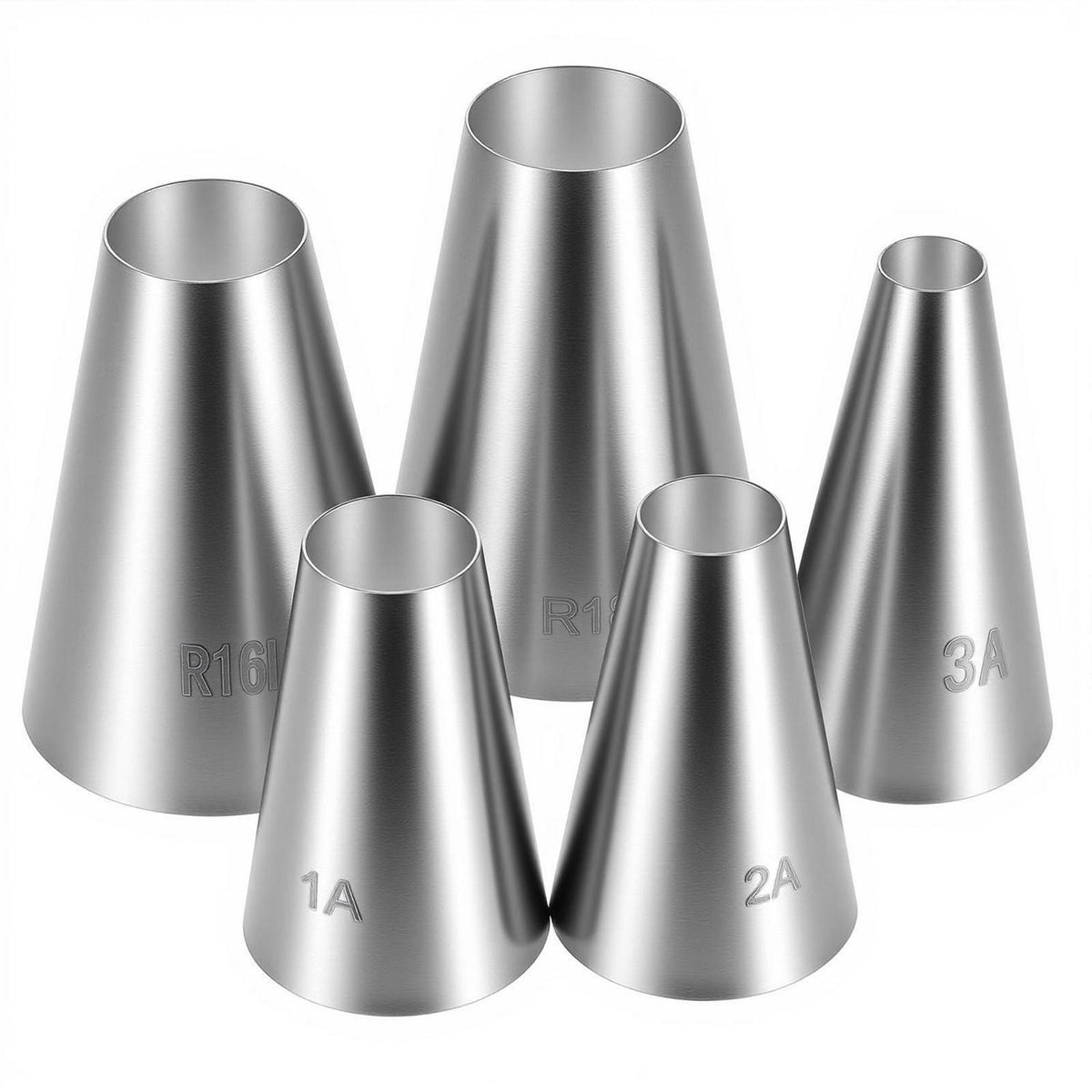 5x Edelstahl Spritztüllen Set für Tortendekoration
