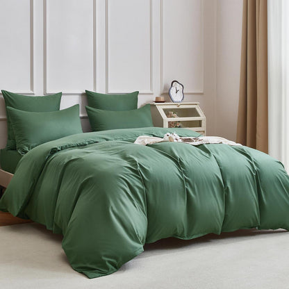 4teilige Bettwäsche 135x200 Grün – 100% Baumwolle