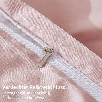 Rosa Bettwäsche-Set 220x240 cm - 100% Baumwolle