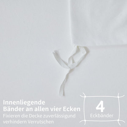 4teilige Bettwäsche 135x200 Baumwolle Weiß – Weich & Atmungsaktiv