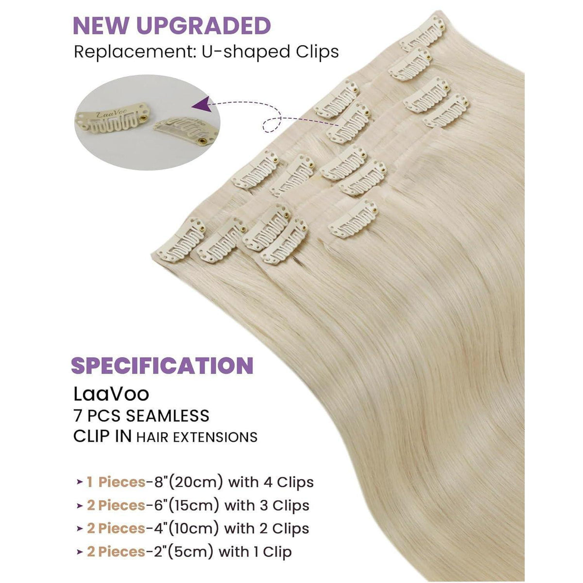 Echthaar Clip-Ins Blond #613 – 40cm, 100g