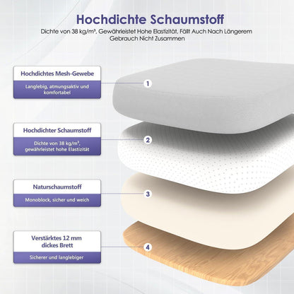Ergonomischer Bürostuhl mit Lendenstütze und Wippfunktion, Grau