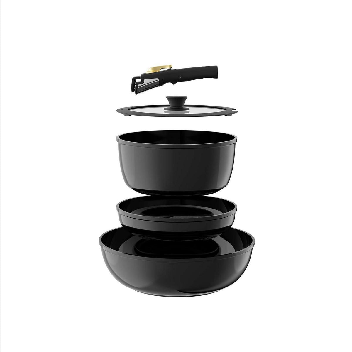 Non-Stick Kochgeschirr Set mit Abnehmbaren Griffen – Ideal für Camping & kleine Küchen