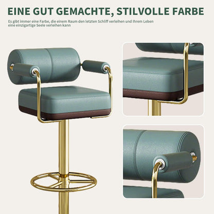 Vigosit Barhocker Set Höhenverstellbar, Drehbar & Gepolstert, Grün