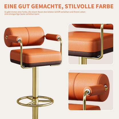 Vigosit Barhocker Set Höhenverstellbar, Drehbar & Gepolstert Braun