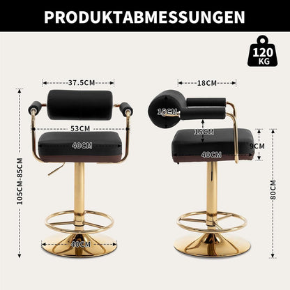 Vigosit Barhocker Set Höhenverstellbar, Drehbar & Gepolstert