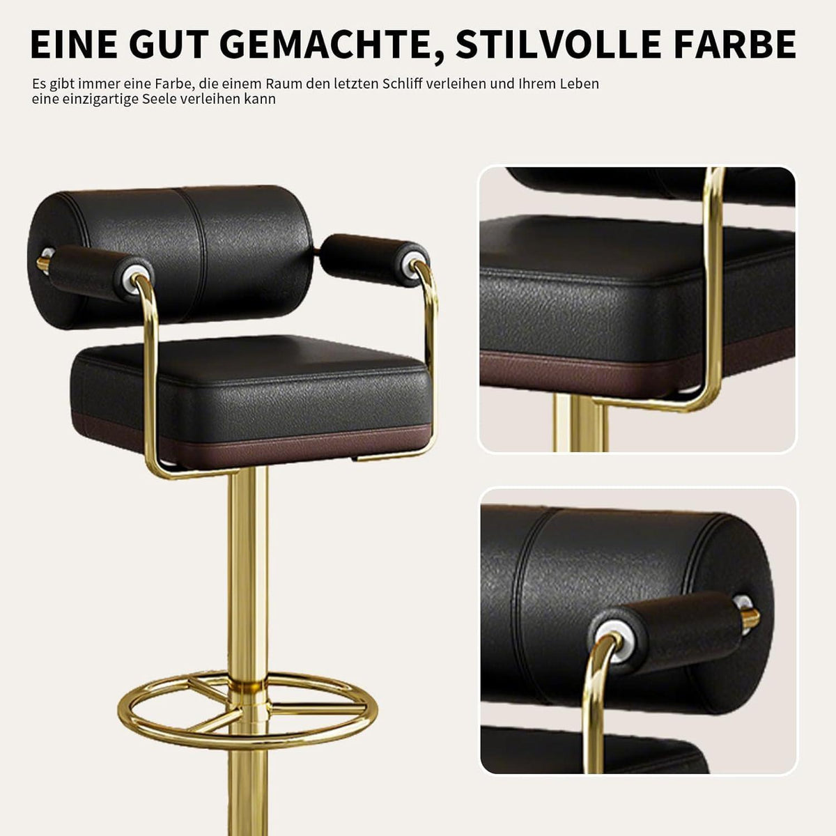Vigosit Barhocker Set Höhenverstellbar, Drehbar & Gepolstert