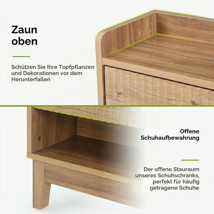Schuhschrank Schmal mit Schubladen & Regalen – Braun