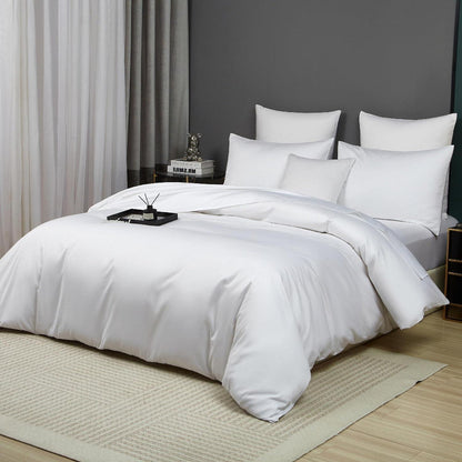 Mako Satin Bettwäsche 220x240 Weiß – 3-teilig, Baumwolle