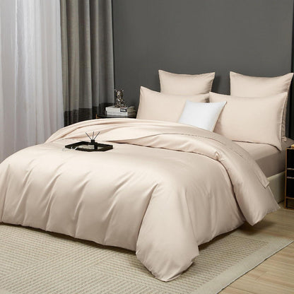 Bettwäsche-Set 135x200 Khaki Mako Satin 4-teilig Taupe Braun