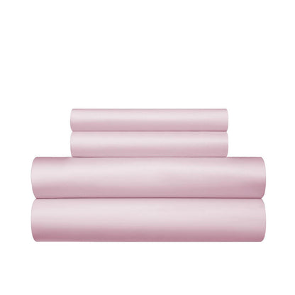 Mako Satin Bettwäsche Set Rosa Altrosa 200x220 cm 3-teilig
