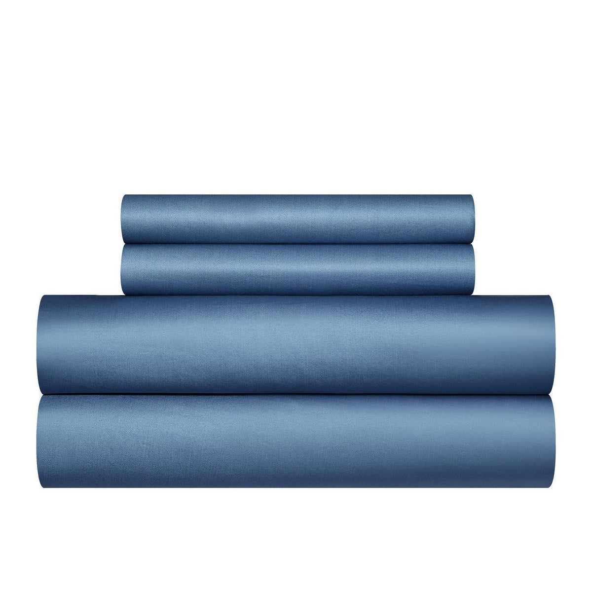Mako Satin Bettwäsche Set 200x200 Blau Marine Uni
