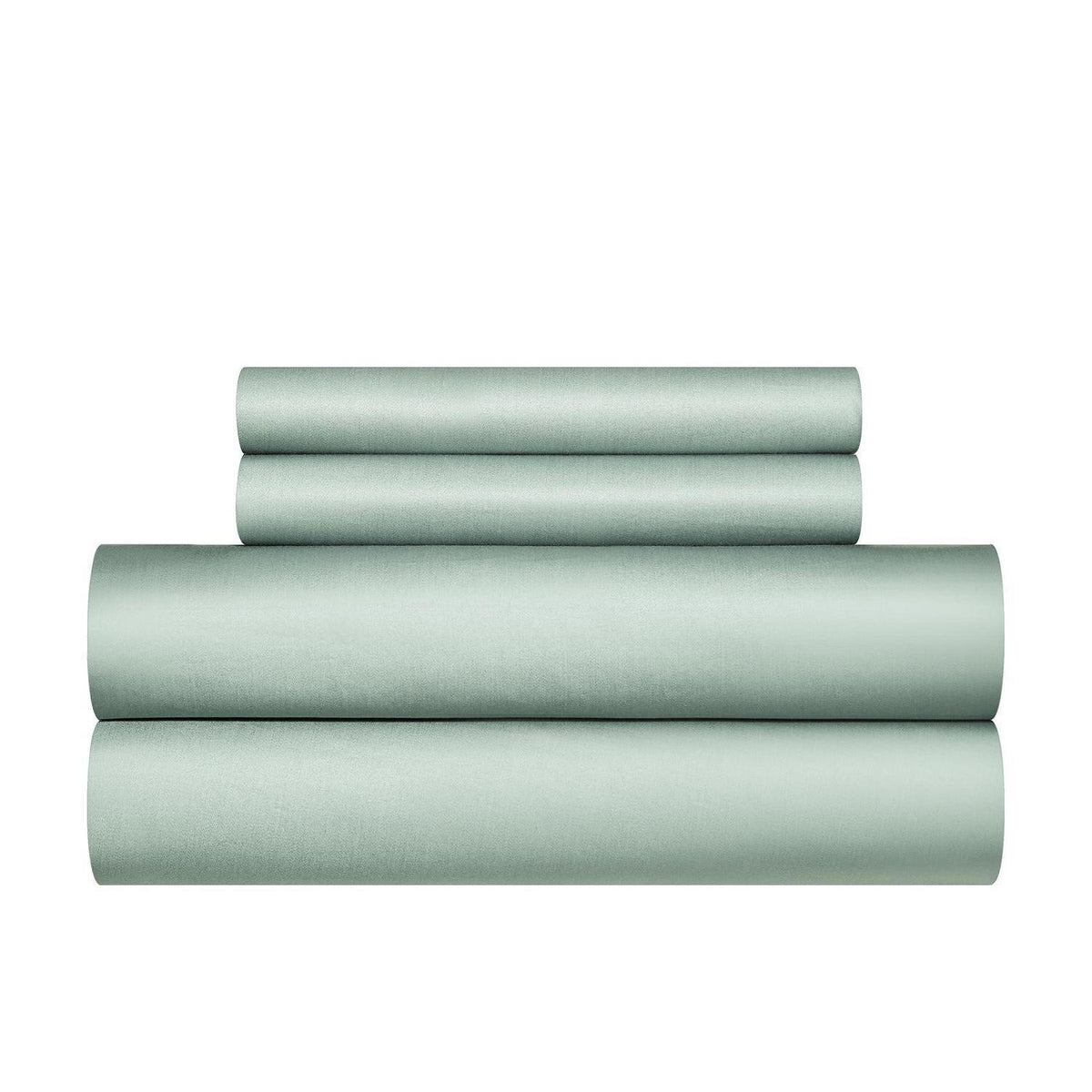 Mako Satin Bettwäsche 135x200, Grün-Salbeigrün, 4-teilig