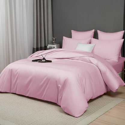 Mako Satin Bettwäsche Set 200x200 Rosa Altrosa Baumwolle