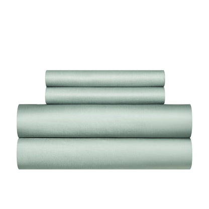 Mako Satin Bettwäsche Set Grün 200x200 cm, 3-teilig