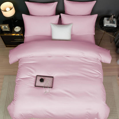 Mako Satin Bettwäsche Set 135x200 Rosa Baumwolle