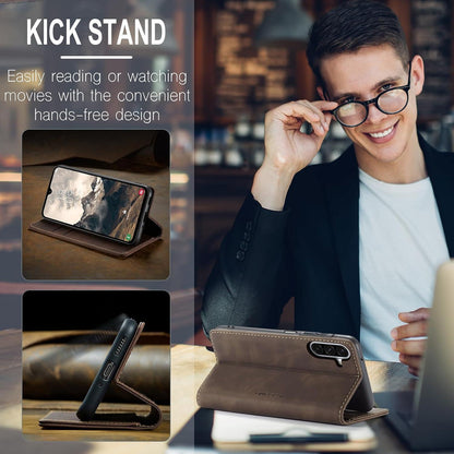 Handyhülle Klappbar für Samsung Galaxy A17 4G/5G Kaffee in Lederoptik