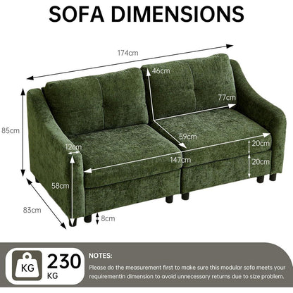 JIEXI Ecksofa mit Schlaffunktion – Dunkelgrün 2