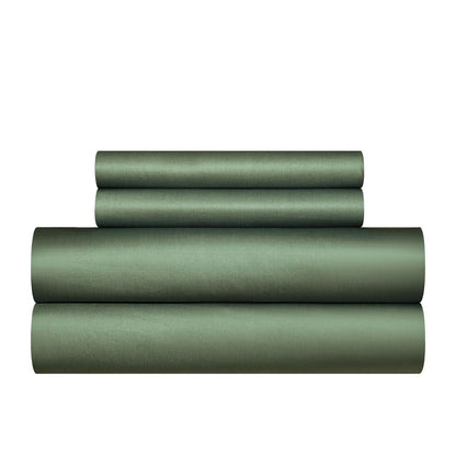 Mako Satin Bettwäsche Set 220x240 Dunkelgrün Baumwolle
