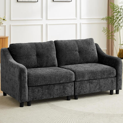JIEXI Ecksofa mit Schlaffunktion – Grau 2, 251cm