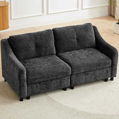 JIEXI Ecksofa mit Schlaffunktion – Grau 2, 251cm