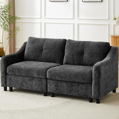 JIEXI Ecksofa mit Schlaffunktion – Grau 2, 251cm