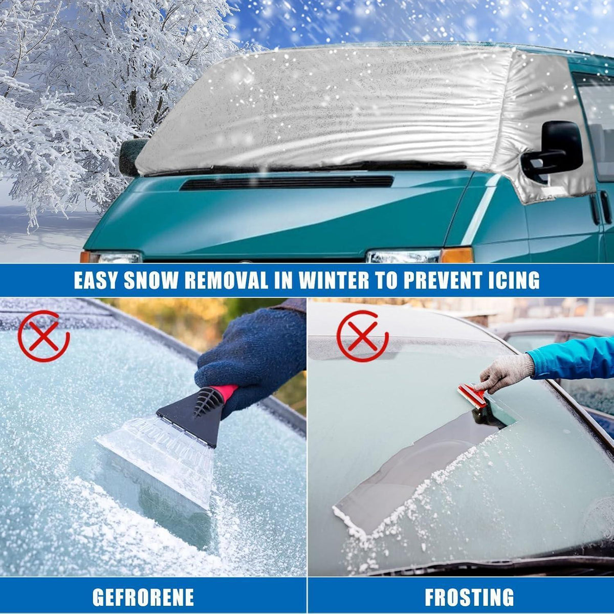 Thermo Frontscheibenabdeckung für VW T4 – Frostschutz & Sonnenschutz
