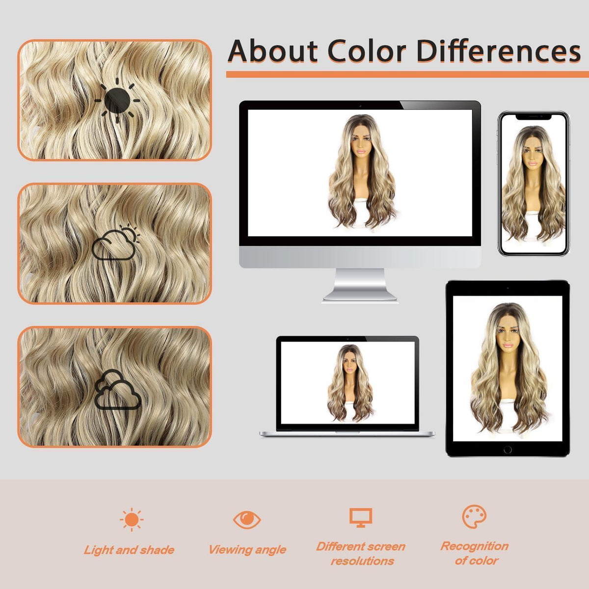 Blonde Braun Ombre Körperwelle Synthetische Lace Front Perücke 24 Zoll