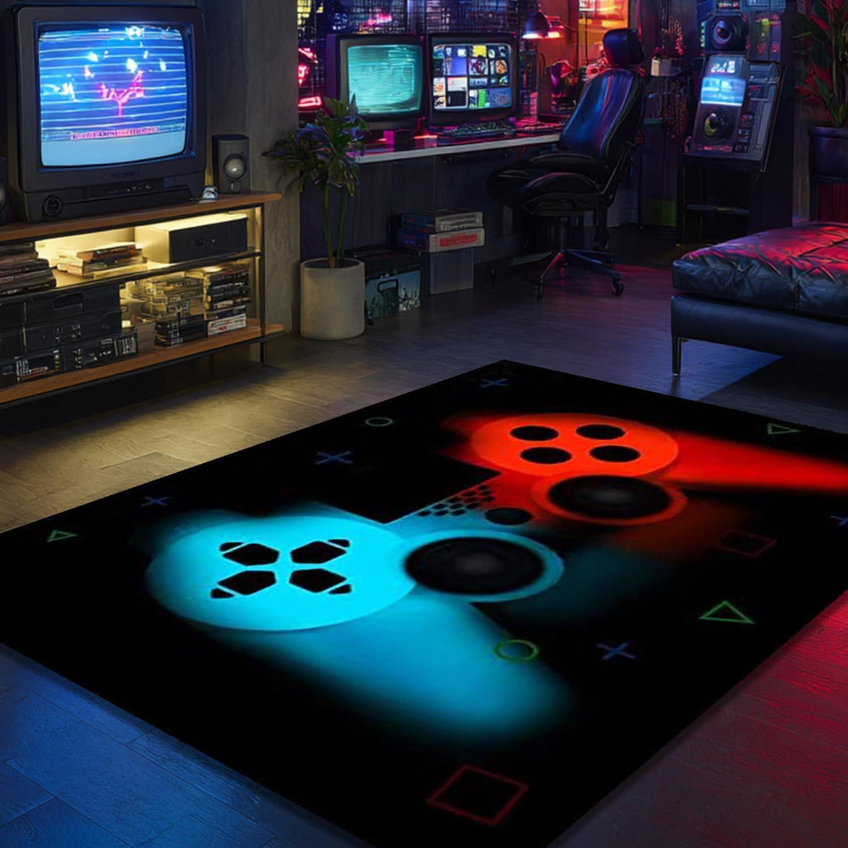 Gaming Teppich 3D Gamepad Design 140x200 cm – Rutschfest & Waschbar