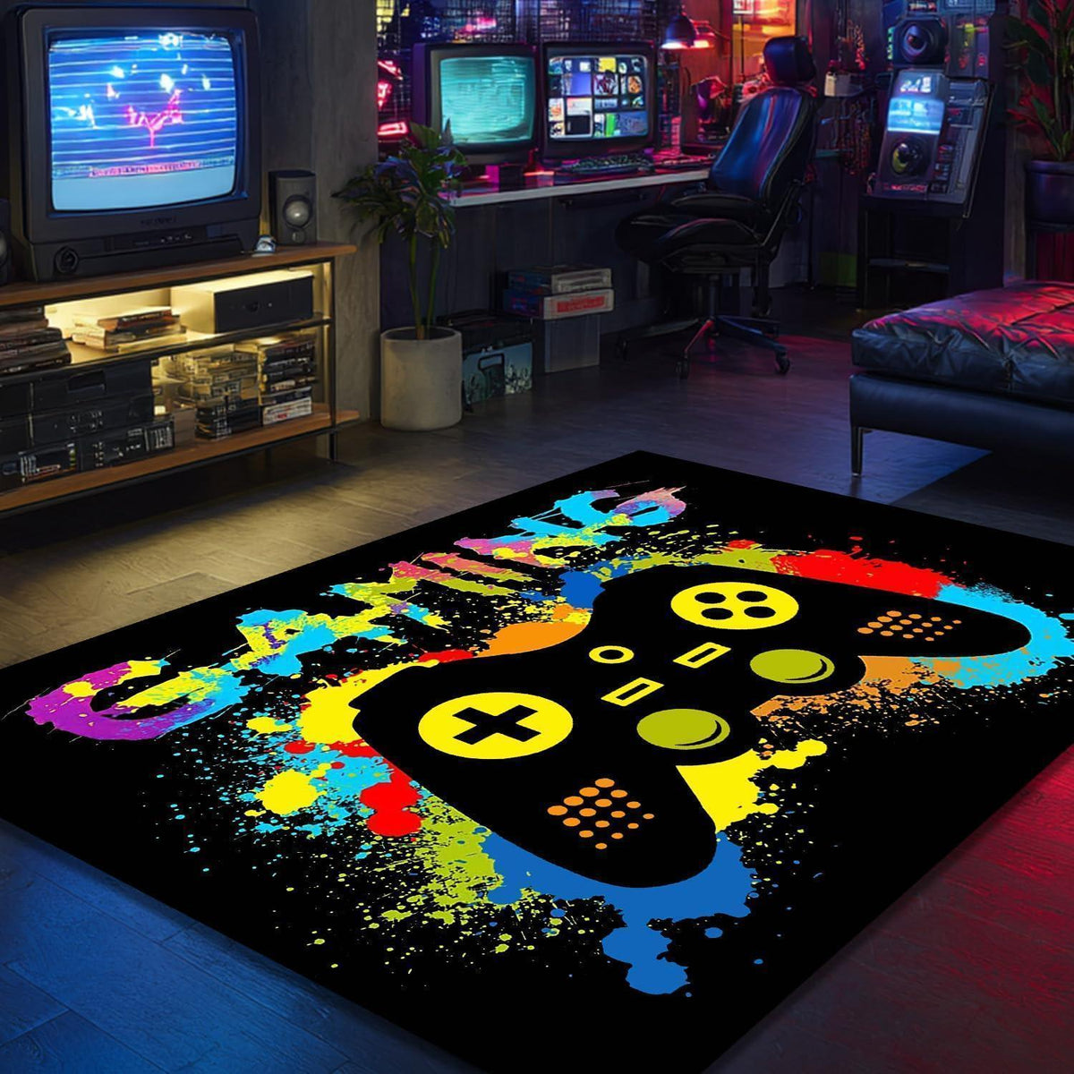 Gaming Teppich 3D Gamepad Design 140x200 cm – Rutschfest & Waschbar
