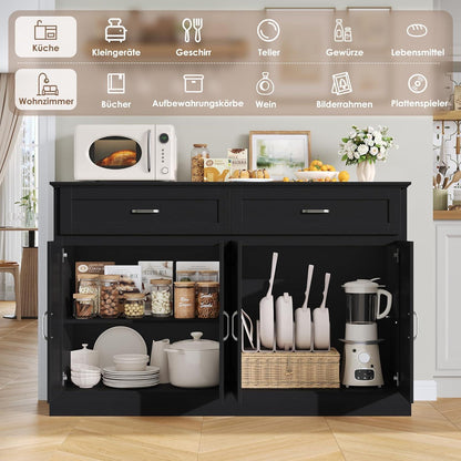 Küchenschrank 140cm mit Arbeitsplatte – Multifunktionales Sideboard