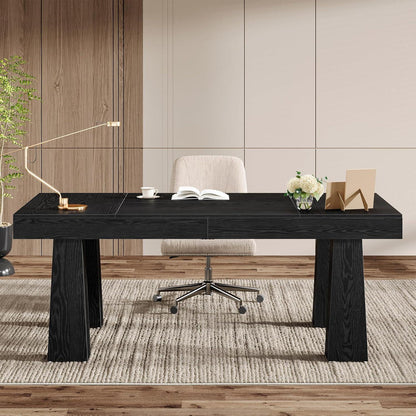 Schreibtisch 160x80 cm – Industrieller Computertisch Schwarz