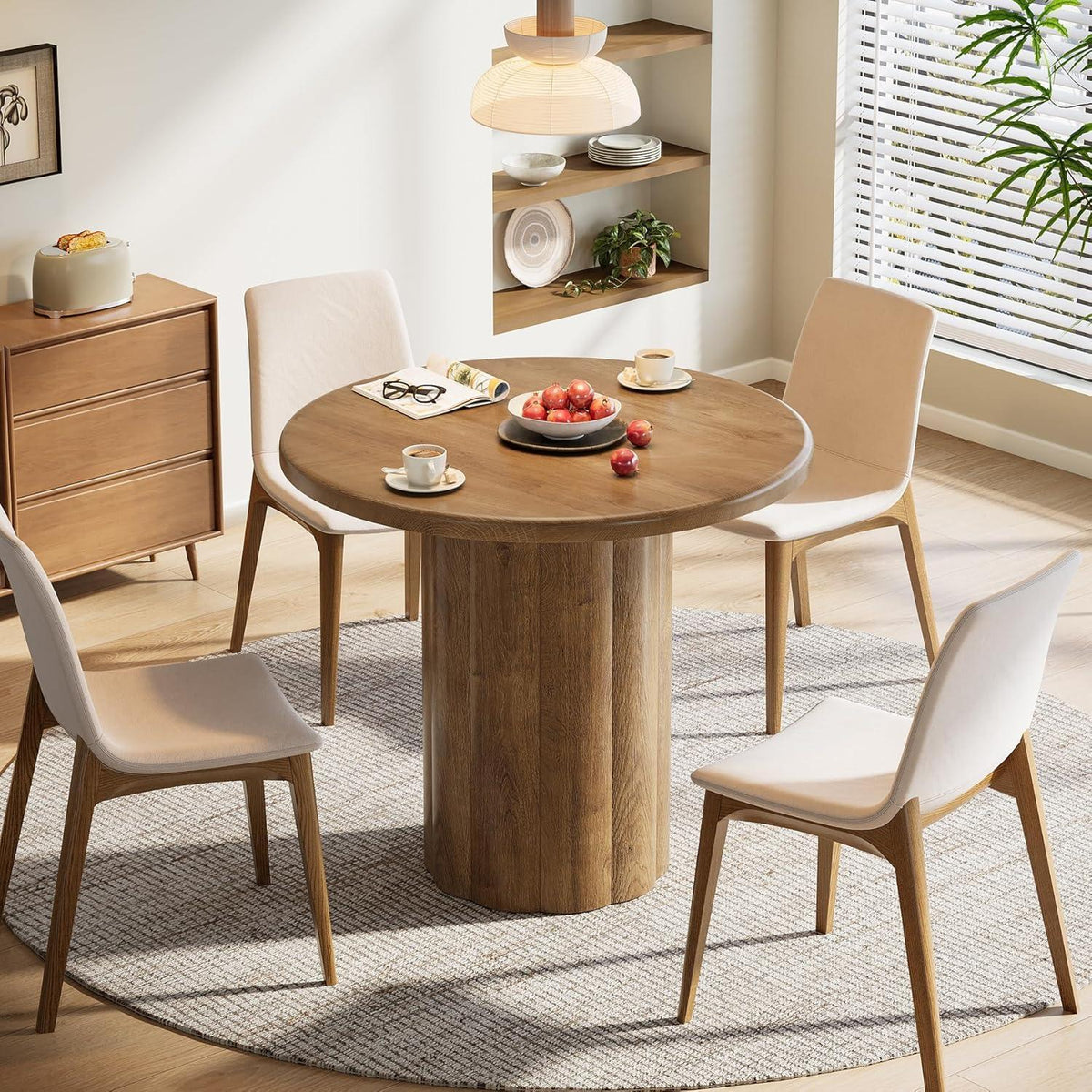 Runder Esstisch für 2-4 Personen – Braun, Modern & Stabil