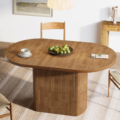 Rustikaler Esstisch für 4 Personen – Ovale Holzbasis 120x70cm