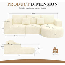 Hawthyhome Ecksofa mit Schlaffunktion, Cordstoff, Beige