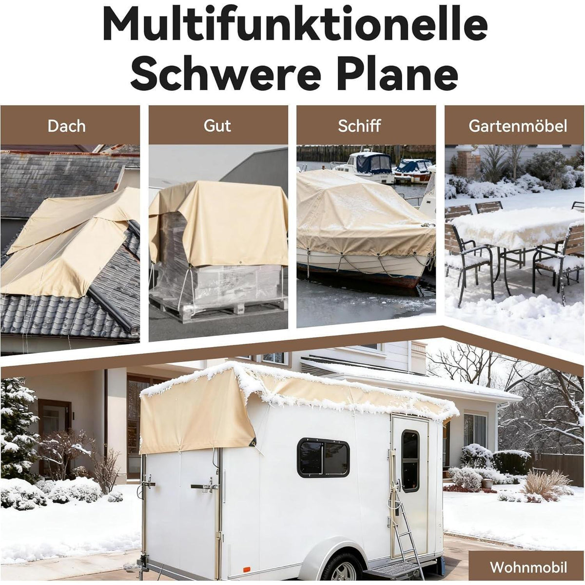 Schwere Abdeckplane 6x8m – Wasserfest, Reißfest & UV-Schutz