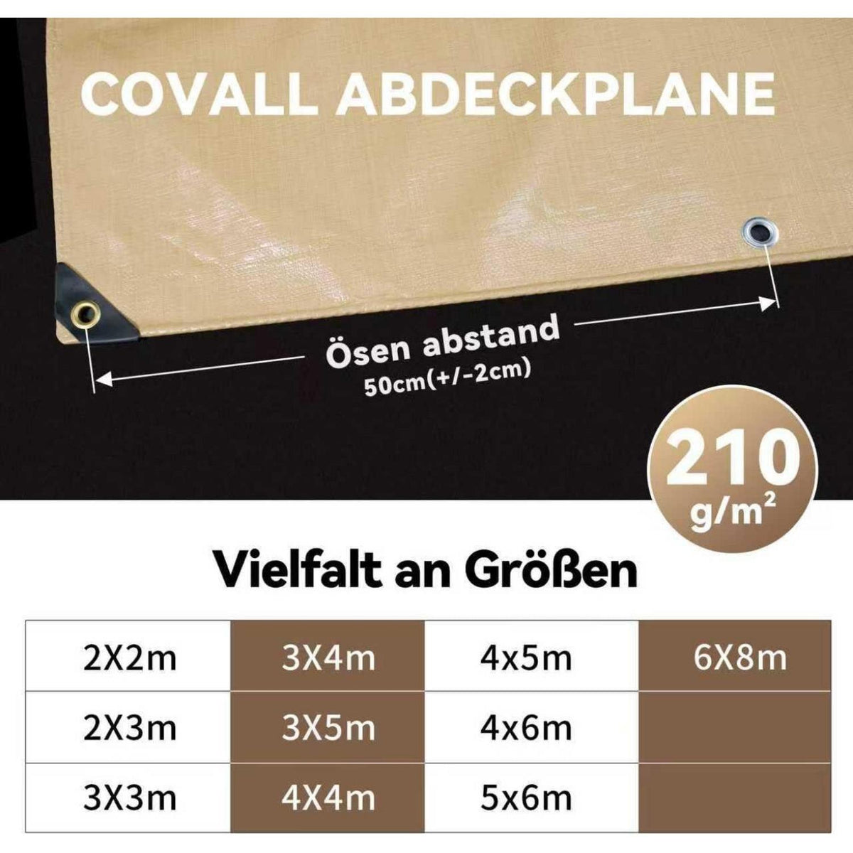 Schwere Abdeckplane 4x5m – Wasserfest, Reißfest & UV-Beständig