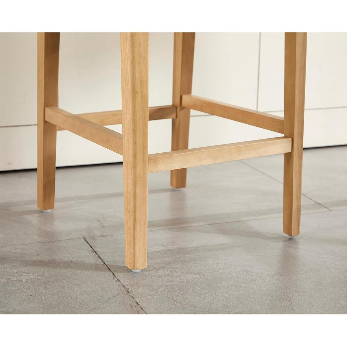 Barhocker 2er Set mit Rattan Rückenlehne, Weiß