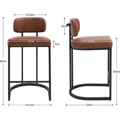 Ya-Home Barhocker 4er Set mit Fußstütze, Braun
