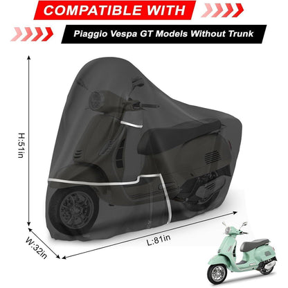 Motorradabdeckung wasserdicht Vespa GTV GTS GT60/125/200/250/300 (ohne Kofferraum)