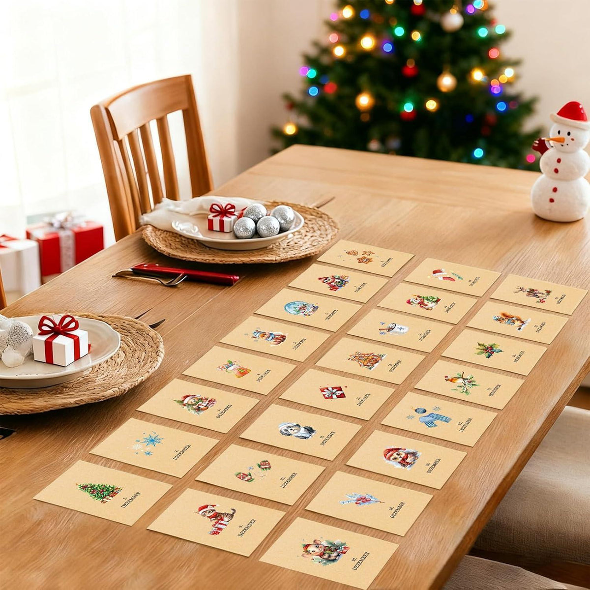 Achtsamkeits Adventskalender 2026 mit Notizbuch & Holzsockel
