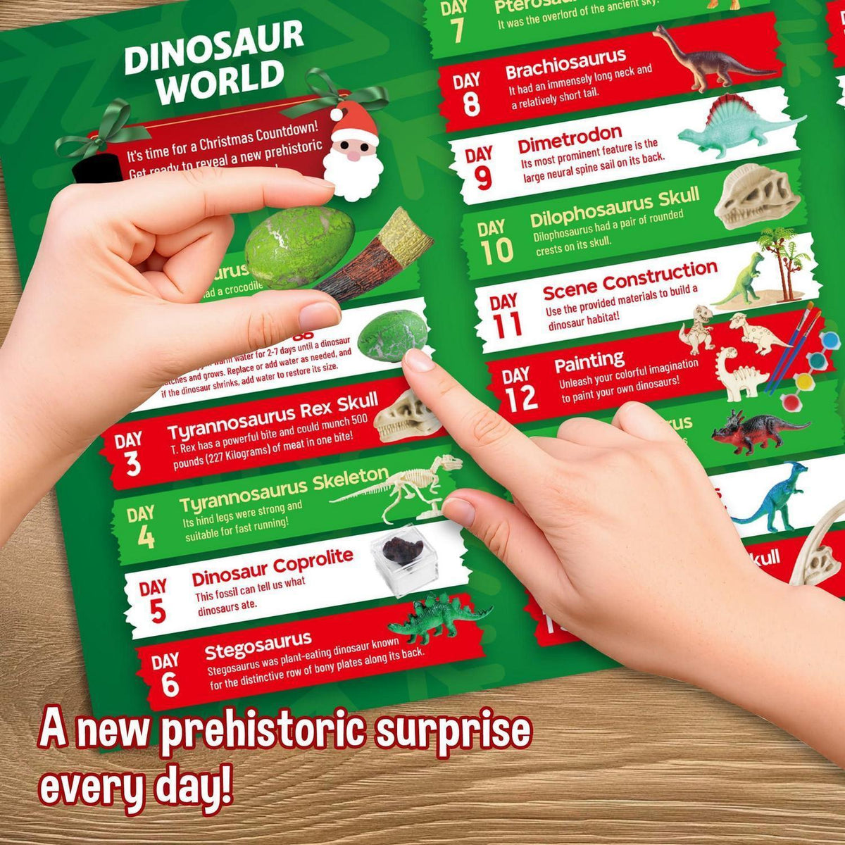 Dinosaurier Adventskalender 2026 mit 24 Dino-Spielzeugen
