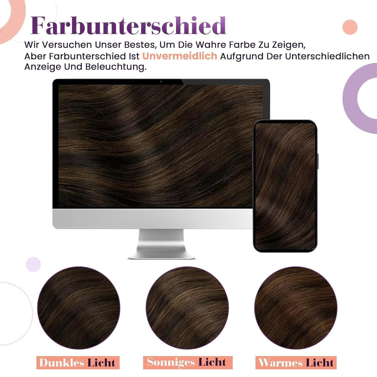 Clip-in Echthaar Extensions Braun Dunkelbraun Ombre 40cm