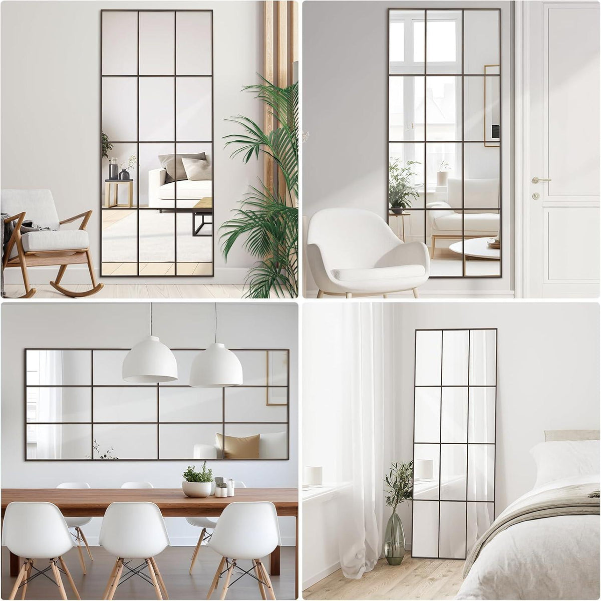 Rechteckiger Wandspiegel 76x180cm mit Bronzerahmen