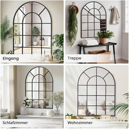 Gewölbter Fensterspiegel mit schwarzem Rahmen 75x100 cm