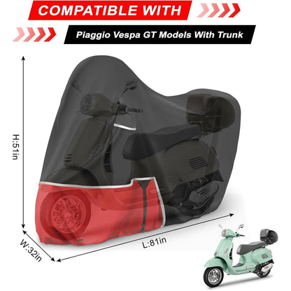Motorradabdeckung wasserdicht Vespa GTV GTS – mit Kofferraum