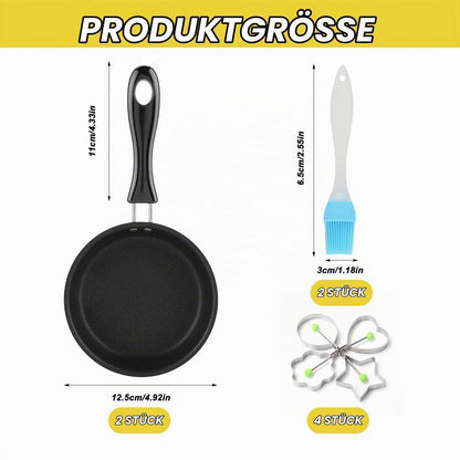 2x Mini Pfanne Induktion | Antihaftbeschichtet & Kochset