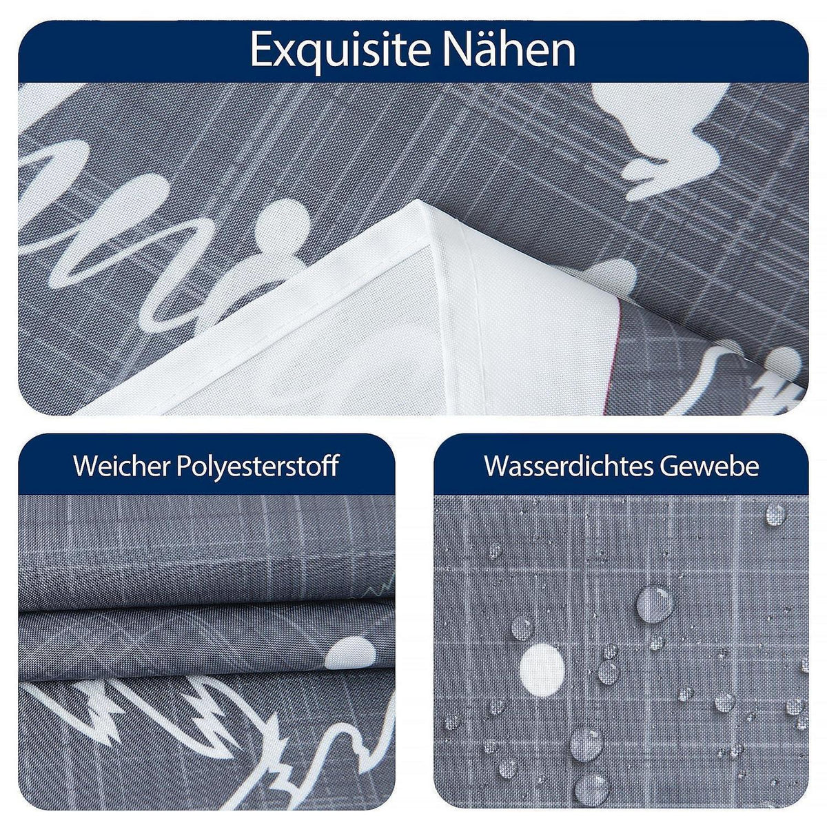 Tischdecke Grau mit Muster 140x240 cm