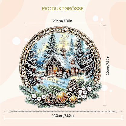 Diamant Painting Winterlandschaft Anhänger mit Kette